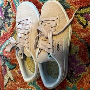 Light Pink with Cream suede Puma Sneakers